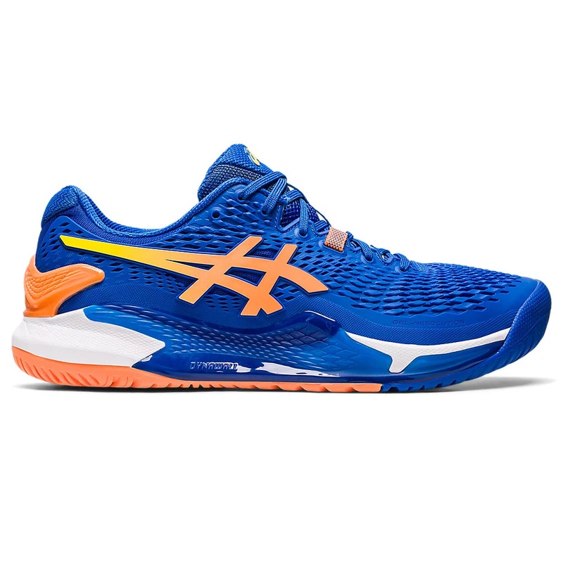 Asics Gel Resolution 9 Tennis Shoe – Tuna Blue/Sun Peach