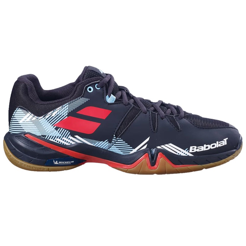 Babolat Men’s Shadow Spirit Badminton Shoes- Black/Tomato Red