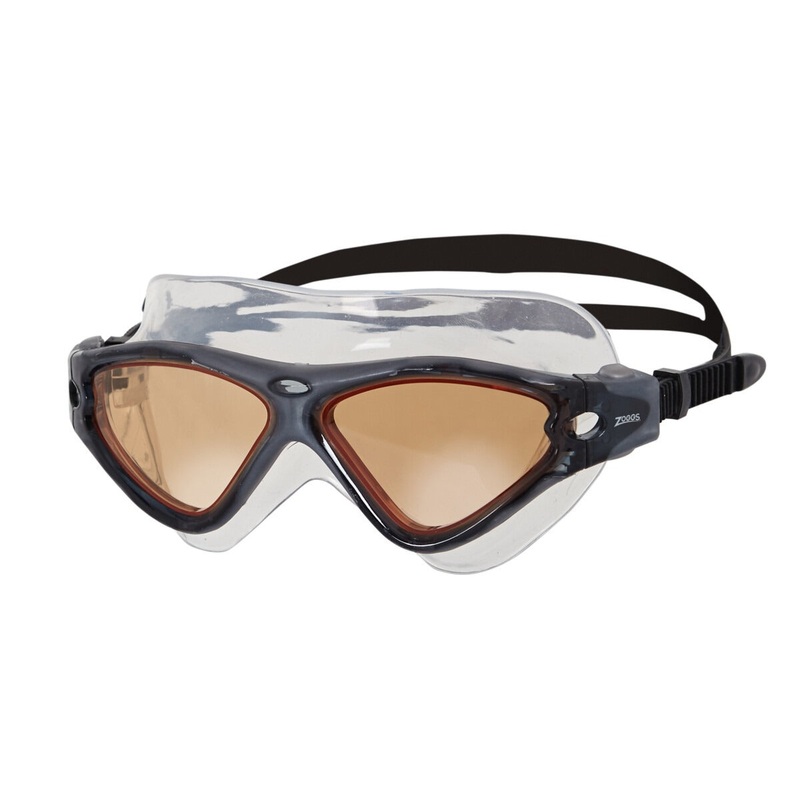 Zoggs Tri-Vision Mask Swimming Goggles | Grey/Black – Tinted Copper Lens
