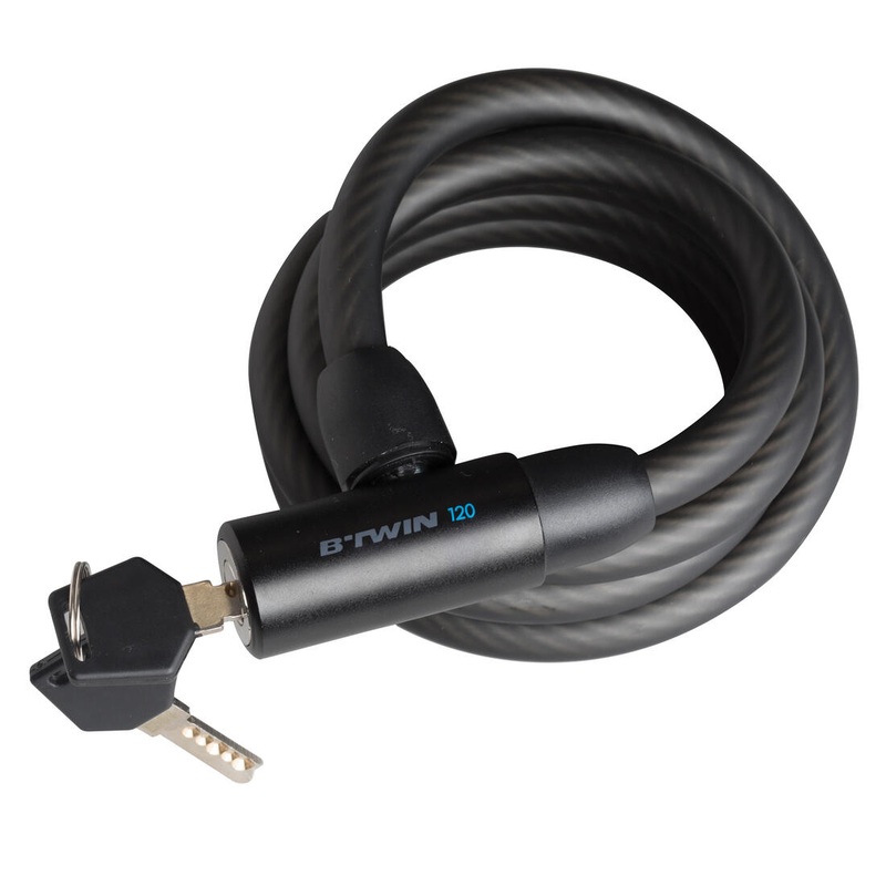 120 Spiral Bike Accessories Lock with Key-Black