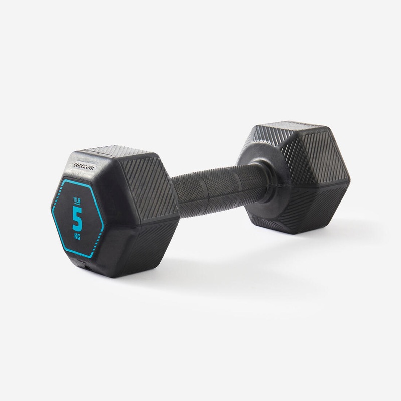 5 kg Cross Training and Weight Training Hexagonal Dumbbell – Black