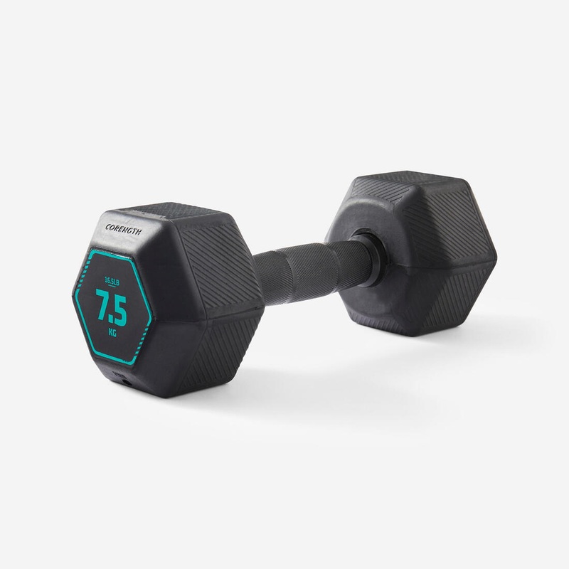 7.5 kg Cross Training and Weight Training Hexagonal Dumbbell – Black