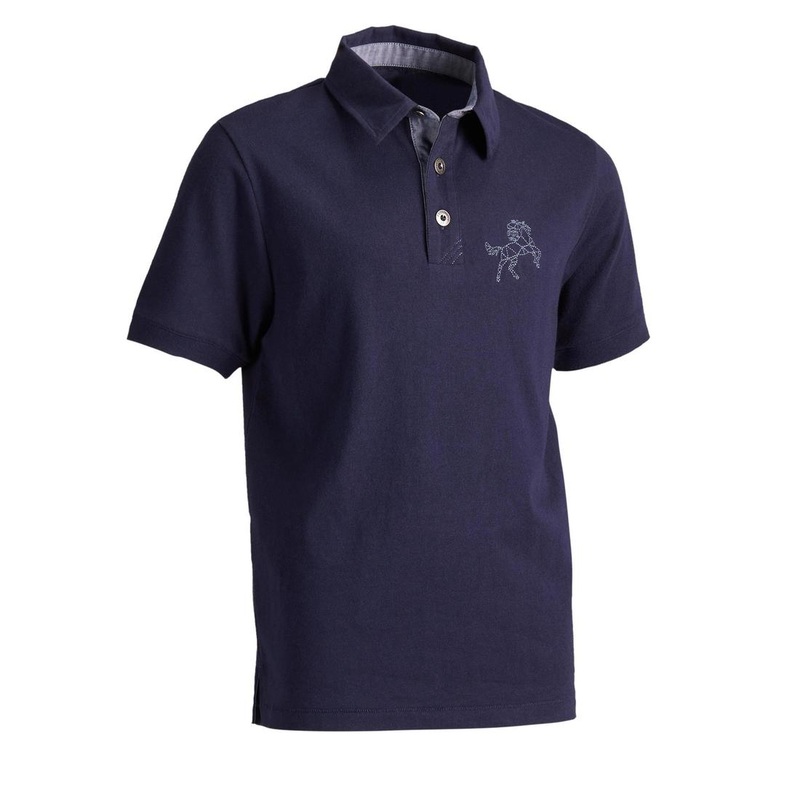 140 Boys’ Horse Riding Short-Sleeved Polo Shirt