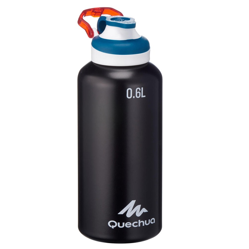 500 Aluminium Hiking Flask With Quick-Open Cap – 0.6 Litre, Black