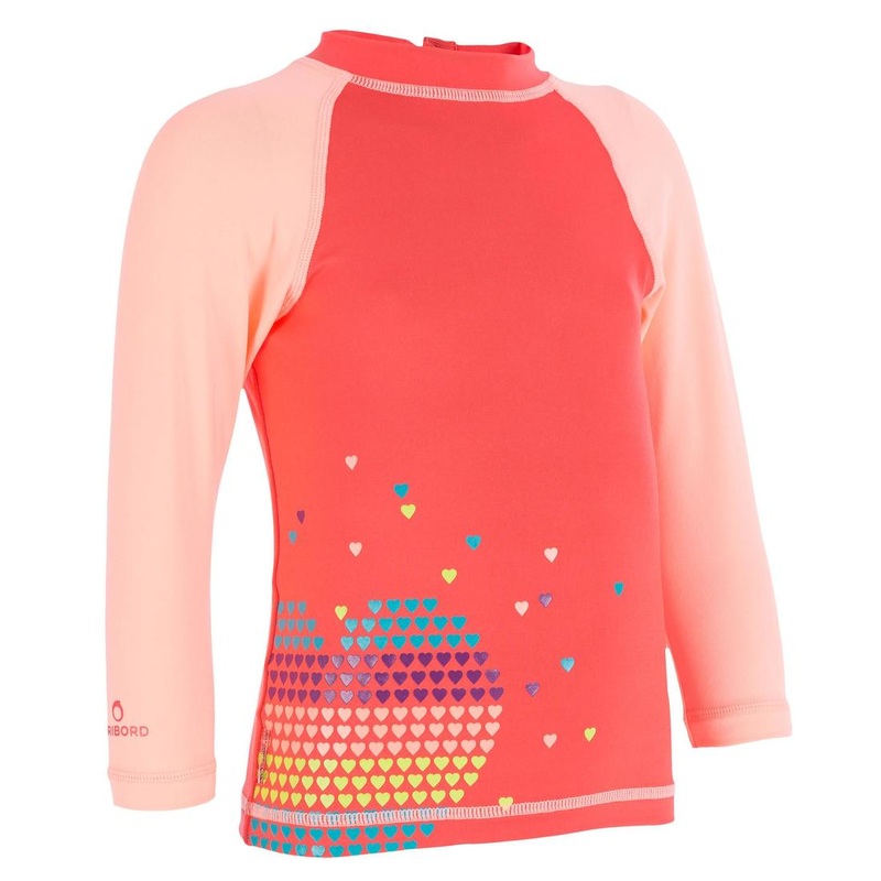 UV Protection Baby Long-Sleeved Heart Top – Pink