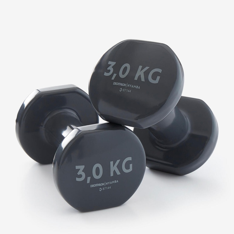 3 kg Fitness Dumbbells Twin-Pack – Grey