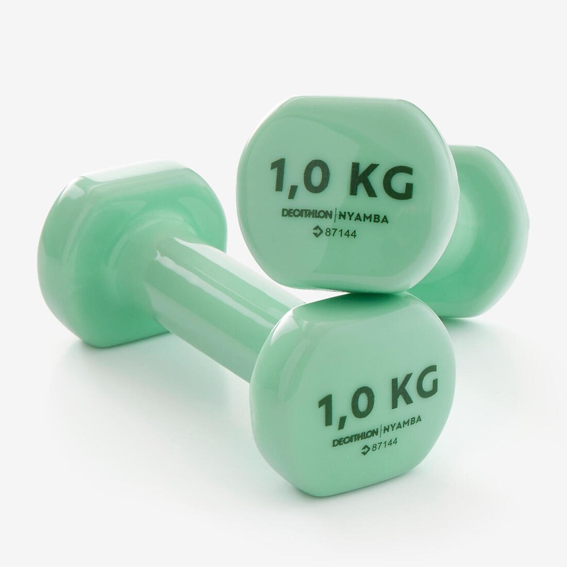 Fitness 1 kg Dumbbells Twin-Pack – Green