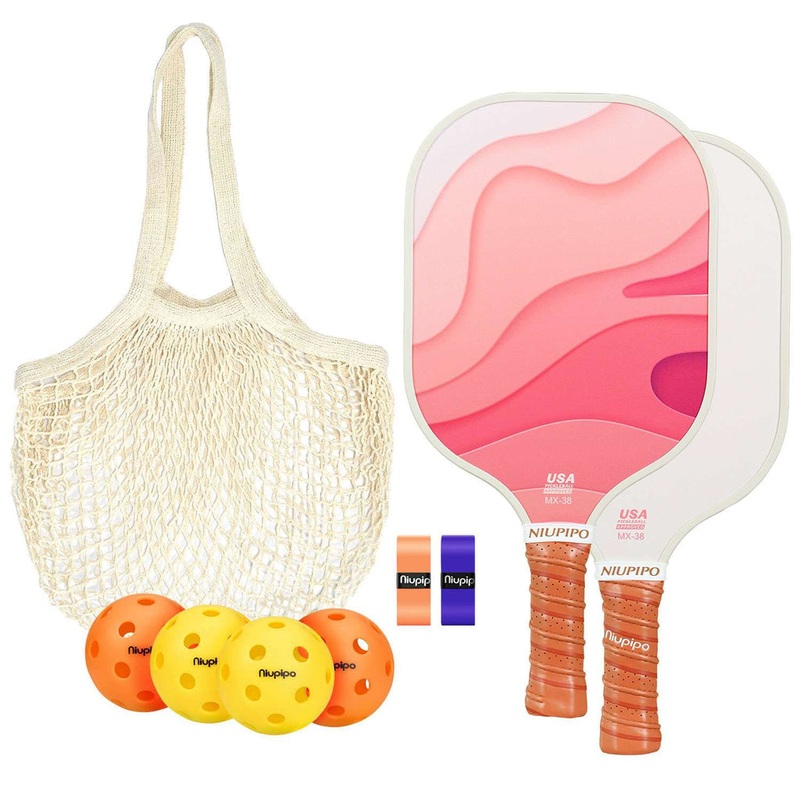 Niupipo Carbon Fiber Pickleball Paddle Martins Beach Sunset Set MX-38 (USPA Approved)