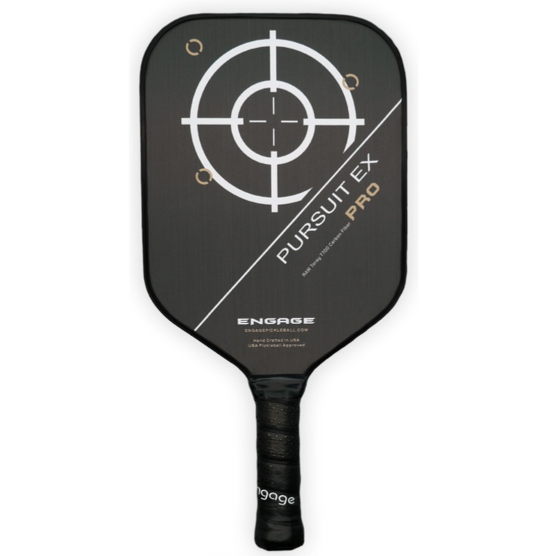 Engage Pursuit Pro EX | Raw T700 Carbon Fiber Standard Pickleball Paddle (Artic Gold)
