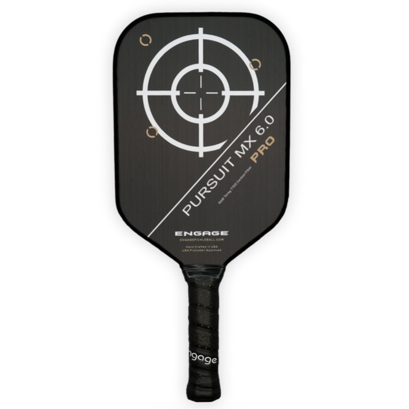 Engage Pursuit Pro MX 6.0 | Raw T700 Carbon Fiber Elongated Pickleball Paddle (Arctic Gold)