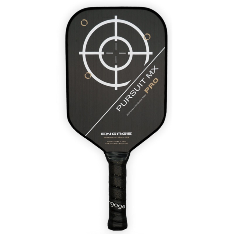 Engage Pursuit Pro MX | Raw T700 Carbon Fiber Elongated Pickleball Paddle (Artic Gold)