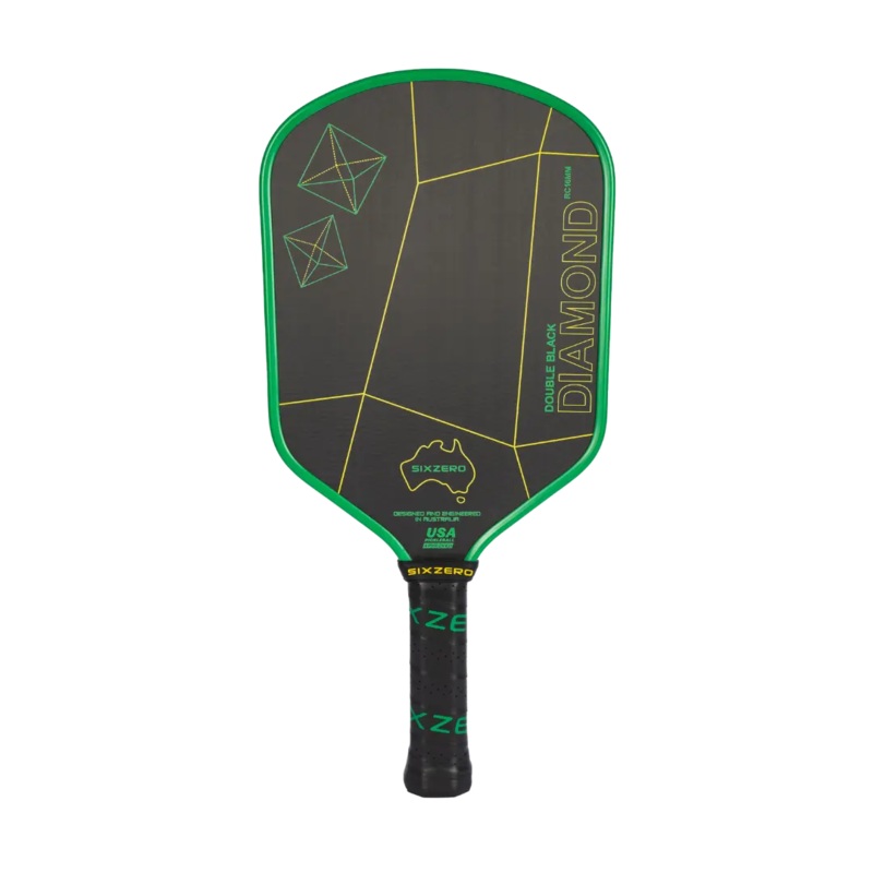 Six Zero Double Black Diamond Control 16MM Pickleball Paddle (Australian Green with Gold)
