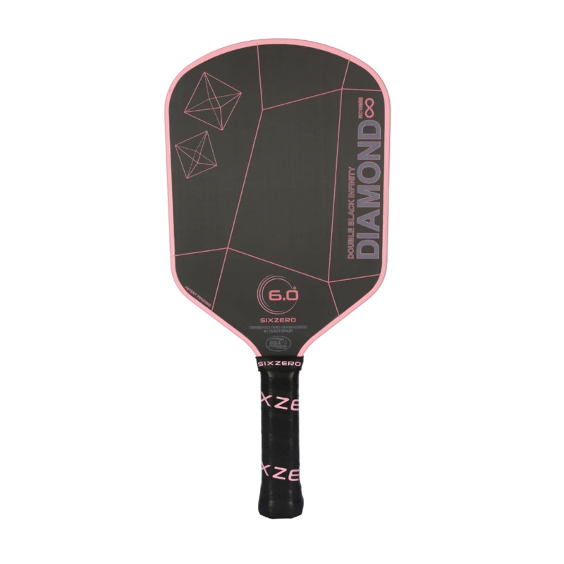 Six Zero Infinity Edgeless Double Black Diamond Control 16MM Pickleball Paddle (Cherry Blossom Pink)
