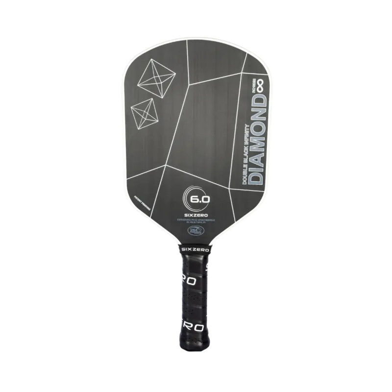 Six Zero Infinity Edgeless Double Black Diamond Control 16MM Pickleball Paddle (White)