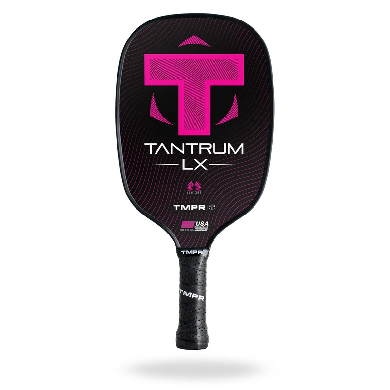 TMPR Tantrum LX Medium Weight Pickleball Paddle (Grey, Pink)