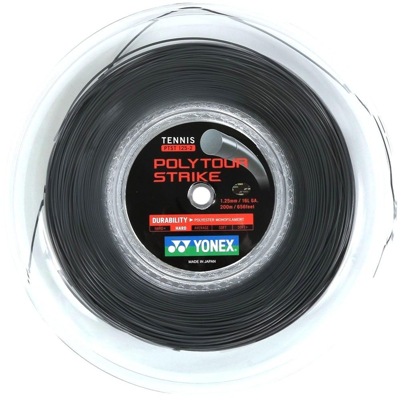Yonex Poly Tour Strike 125 16Lg Black Tennis 200M String Reel